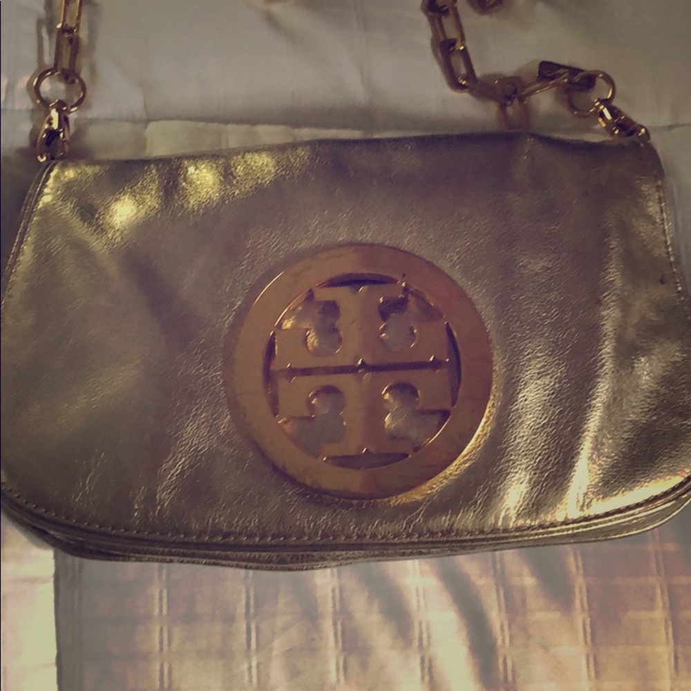Gold Tory Burch Crossbody Bag